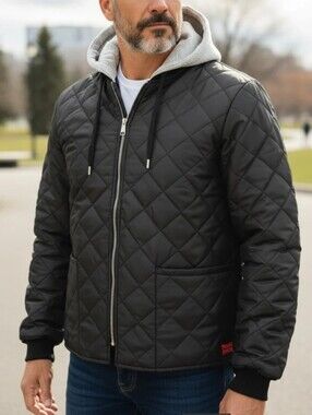 Men's Tough Duck Quilted Hooded Freezer Jacket